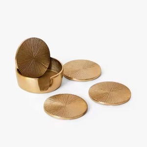 Luxury <b>Table</b> Metal Coasters Set Premium Drink <b>Protectors</b> for Fine Restaurant Hotel Bar Coffee <b>Table</b> Home - Product Image 2