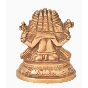 Statue Panchamukhi Ganesha de 3 pouces faite à la main en laiton pour offrir une petite sculpture fabriquée en Inde - Product Image 2