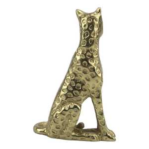 19.5cm H X 8cm W X 13cm L Aluminium Leopard Figurine Sculpture Handmade Eco-Friendly Animal <b>Decor</b> Tabletop Modern Design Living - Product Image 4