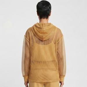 Sudadera con capucha de malla transparente con hombros caídos para mujer, ideal para verano y discoteca - Product Image 2
