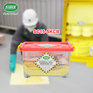 Kit de Respuesta a Derrames Químicos de 15L con Caja de Plástico Transparente para Laboratorio y Fábrica - Product Image 2