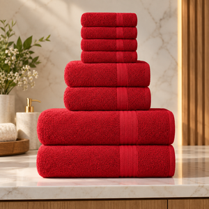 Luxury 600 GSM Pure Cotton <b>Terry</b> Bath <b>Towel</b> Set Of 8 Pieces Premium Hotel Bathroom Linen For Hospitality And Spa Use - Product Image 1