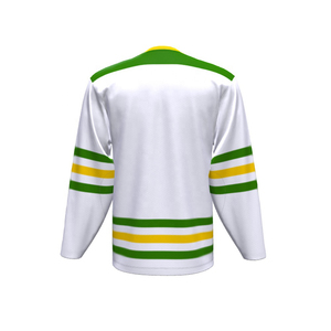 Maillot de hockey sur glace USA blanc, vert, jaune, col en V, manches longues, respirant, en polyester, vêtement d'équipe unisexe pour adulte, coupe classique - Product Image 3
