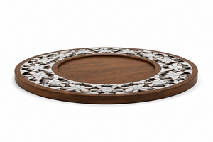 Plateau de service élégant en bois fait main avec mosaïque de nacre – Plat décoratif de luxe pour la maison et la salle à manger - Product Image 5