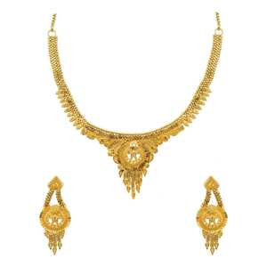 Wholesale Brass 14K 18K 24K Dye Gold Plated Forming Necklaces Fashion Jewelry Traditional Jewelry Set <b>Bridal</b> Short Necklace Set - Product Image 3