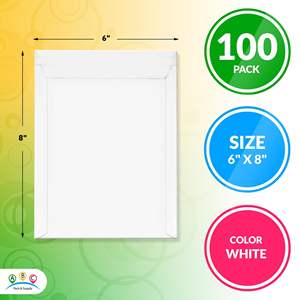 Paquete 100 Sobres de Cartón Blancos con Sellado Automático, Sobres Rígidos de 6X8 Pulgadas, 550 GSM Stay Flat para Fotos, CD, Documentos, Envío - Product Image 2