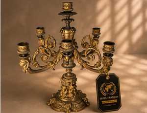 Modern Gold Metal Curved 4 Arms Candle <b>Holder</b> Unique Tabletop Stand Centerpiece Nordic Style Taper <b>Candlestick</b> <b>Holder</b> Wholesale - Product Image 3