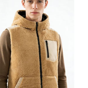 Vente Flash : Gilet d'hiver pour homme en polaire sherpa, respirant, couleur unie, fermeture éclair, sans manches, coupe-vent, épais et chaud, service OEM - Product Image 3