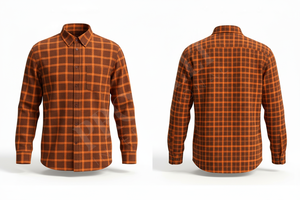 Chemise habillée personnalisée légère à manches longues, imprimée à carreaux, élégante, boutonnée, confortable et tendance - Product Image 6