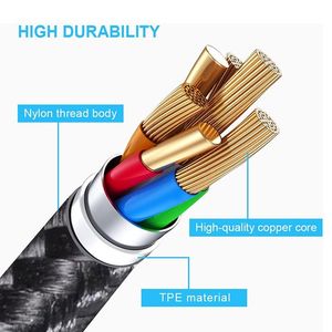 Nylon Braided Long <b>Charging</b> <b>Cable</b> for iPhone High Quality <b>Cables</b> and Wires - Product Image 4