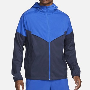 <b>Men</b> Windbreaker <b>Jacket</b> Functional Nylon Foldable Design With Fixed Hood and Front Pocket for Active Wear - Product Image 1