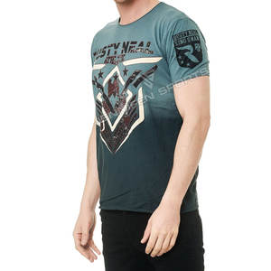 T-shirt pour homme, style streetwear estival, coton/polyester, col rond, manches courtes, coupe classique, décontracté, logo imprimé personnalisé, séchage rapide - Product Image 4