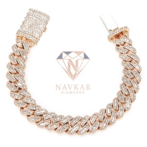 Iced Out Moissanite Diamond Tennis Bracelet with Iced Out Cuban Link Stainless Steel Bracelet <b>for</b> Women and <b>Men</b> - Product Image 1