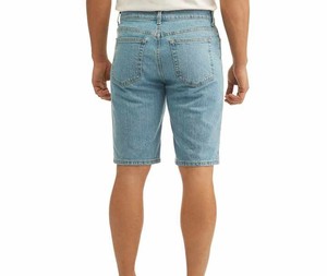 Shorts en jean pour homme, taille mi-haute, coupe droite, délavage clair, effet usé et déchiré, avec poches, tissé respirant - Product Image 3