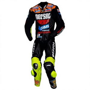 Traje de Carreras MotoCP Zonda 1 Pieza de Cuero Vacuno/Canguro para Moto/Traje de Motociclismo/Mono MotoCP para Motociclista con Armadura Nivel 2 - Product Image 1