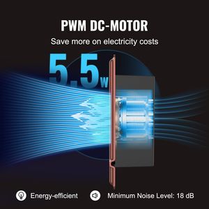Ventilatore Silenzioso per Bocchette di Ventilazione con Termostato e Telecomando Regolabile per Sistemi HVAC Domestici con 4 Fori da 10 Pollici - Product Image 3