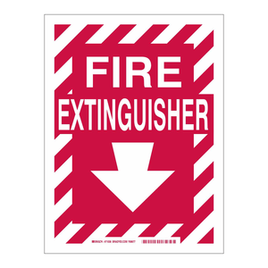 Panneau d'extincteur Brady - Identification de sécurité intérieure et extérieure en PVC/PC - Product Image 1