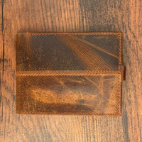 Dompet Rifd pria dompet kartu tempat kartu dompet kulit lipat dua bisnis dompet kulit sapi asli kustom penjualan laris ekspor untuk pria