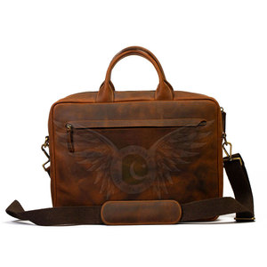 Sac pour ordinateur portable en cuir véritable durable pour les activités professionnelles quotidiennes avec plusieurs compartiments pour un rangement organisé - Product Image 2
