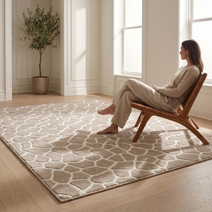 Neutral Giraffe Print Area Rug Soft Floor <b>Mat</b> Plush Bedroom Living Room Home Decor - Product Image 3