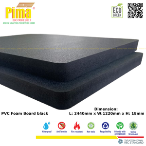 Hoja de tablero de espuma PVC WPC 18mm de espesor 0,6G/cm3 densidad Color negro tableros de plástico resistentes al fuego para frentes de gabinete Cocina - Product Image 5