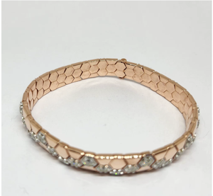 Pulsera de tenis de oro rosa con diseño de panal de abeja, con diamantes naturales GH VVS certificados por IGI, estilo bohemio, unisex, especial. - Product Image 6