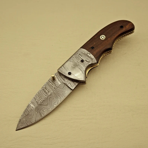 Navaja Plegable Multiusos con Hoja de Acero de 20.8cm, Punta de Gota, Perilla de Pulgar, Mango de Madera, Diseño Artístico, 0.5mm, 6.7in de Longitud Total, Afilada - Product Image 4