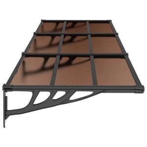 Grand auvent de porte rectangulaire en polycarbonate durable, couleur noire, catégorie de produits pergola, gazebo et auvent - Product Image 4