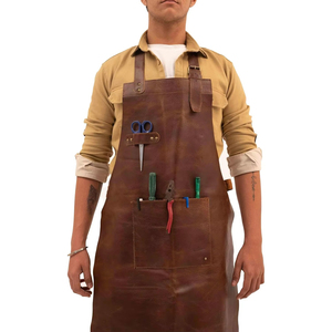 Manufacturer High End Breathable Comfortable Unisex Fashion Stylish Multi-functional <b>Chef</b> Work Leather Apron - Product Image 2