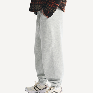 Pantalon de jogging décontracté super ample pour homme, taille mi-haute, en toile polyester/coton respirante, avec cordon de serrage, personnalisable - Product Image 2