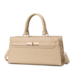 Bolso Tote Elegante Personalizado al por Mayor para Mujer, de Negocios y Viaje, con Diseño de Cuadrícula de Diamantes, de Cuero PU Tejido, con Cremallera, Gran Capacidad, para Hombro y Cruzado - Product Image 2