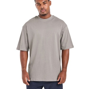 Camiseta de Algodón Extra Grande con Logotipo Personalizado al por Mayor, Camiseta Holgada Informal y Transpirable para Hombre - Product Image 1