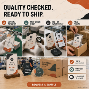 Giá để review Google NFC tùy chỉnh Vorx Tech, thẻ NFC Google Review, mã QR + NFC cho bảng phản hồi khách hàng cửa hàng - Product Image 5