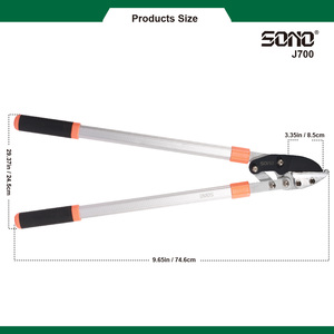 Sécateur industriel robuste SONO J700 pour branches hautes, lames en acier au carbone, revêtement PTFE, poignées en aluminium/PVC, durable - Product Image 4