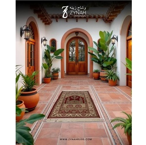 Alfombra de Oración de Lana Premium Calm Horizon, Alfombra Islámica de Diseño para Viajes, Hogar y Uso Religioso, en Venta - Product Image 2