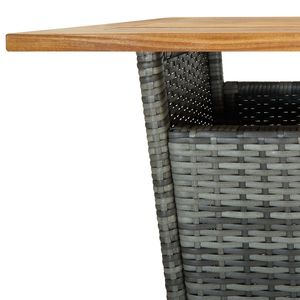 Medium Durable <b>Square</b> <b>Bar</b> <b>Table</b> Grey PE Rattan Outdoor <b>Table</b> - Product Image 5