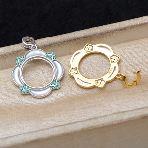 Pendentif en argent S925 14,5-14,7 mm en forme de coquille, boucles d'oreilles, porte-bague, ensemble rétro en forme de coquille de cheval, porte-bijoux DIY, accessoires d'affichage de bijoux 6124 - Product Image 3