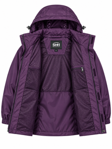 Chaqueta Impermeable con Capucha para Hombre, Cortavientos Ligero con Solapa para Tormentas, Forro de Malla, Puños Elásticos, Ropa Exterior con Logotipo Personalizado - Product Image 5