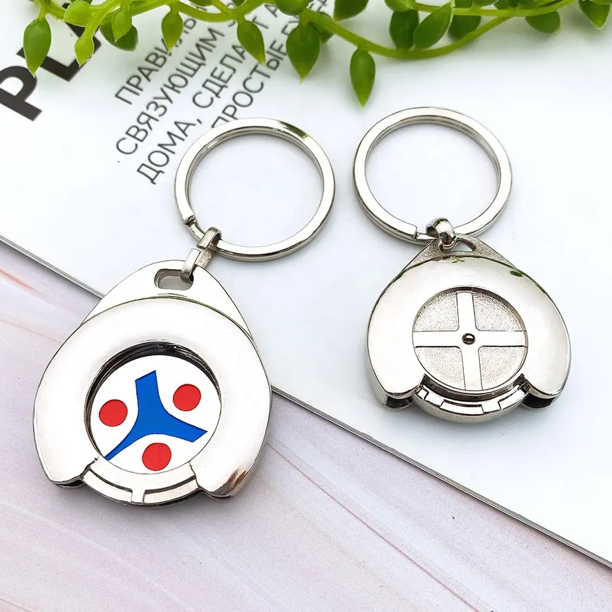 Kẽm hợp kim xương đòn Xe đẩy tiền xu Caddy Keychain nhà sản xuất