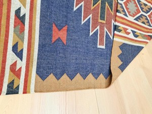Handmade Kilim Area <b>Rug</b> Geometric Pattern Flatweave Wool Acrylic Rectangle Living Room <b>Boho</b> Tribal Style Jute Backing - Product Image 3