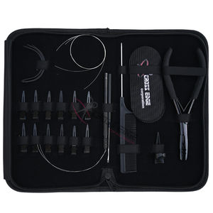 Kit d'outils pour extensions capillaires : Pince à micro-anneaux, outil de tirage, enfile-fils, peigne à queue, aiguilles, clip de sectionnement Velcro - Product Image 1