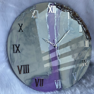 Premium Resin Epoxy Art <b>Wall</b> <b>Clock</b> with Natural Wood Handmade Luxury Decorative Hanging <b>Clock</b> for Contemporary Interior <b>Design</b> - Product Image 6