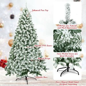 Albero di Natale Artificiale Innevato da 2,3 Metri con 1346 Punte e Base Pieghevole - Product Image 4