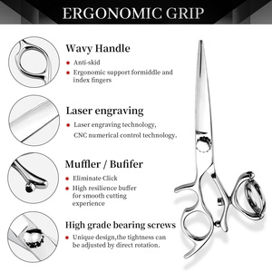 7.0 Inch New Fashion Design Beauty Barber salon <b>Scissors</b> Flat <b>Scissors</b> Tooth Hair <b>Scissors</b> - Product Image 2