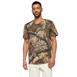 Camiseta de Hombre con Estampado de Camuflaje, Manga Corta, Cuello Redondo, Corte Regular, Informal, Transpirable, 100% Poliéster Tejido - Product Image 1