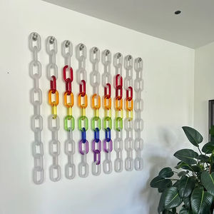 Cortina de eslabones de resina al por mayor, arte de pared de acrílico, separador de ambientes, bucles de plástico entrelazados, accesorios colgantes para exhibición, venta a granel de fábrica - Product Image 1