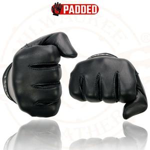 Gants en cuir rembourrés de qualité supérieure, cloutés, élégants, noirs, pour moto et conduite en hiver, en cuir véritable, protection contre le froid - Product Image 6