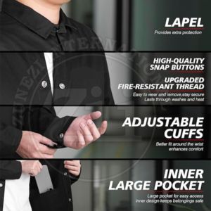 Nouveau modèle 2026 – Veste de soudage en denim FR de haute qualité, fabriquée au Pakistan, équipement de protection individuelle (EPI) de qualité supérieure, style japonais, cuir de vachette pleine fleur FR - Product Image 4