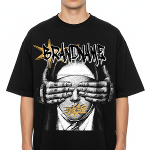 T-shirt décontracté surdimensionné en satin 100 % coton, léger et écologique, de haute qualité, coupe carrée, streetwear, impression sérigraphique personnalisée, pour homme - Product Image 6