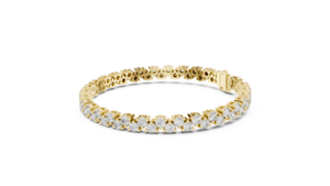 Double Row Round Cut Lab Grown Diamond Tennis <b>Bracelet</b> 14K Gold DEF VVS Sparkling Round Cluster <b>Bracelet</b> Fine Jewelry for Women - Product Image 4